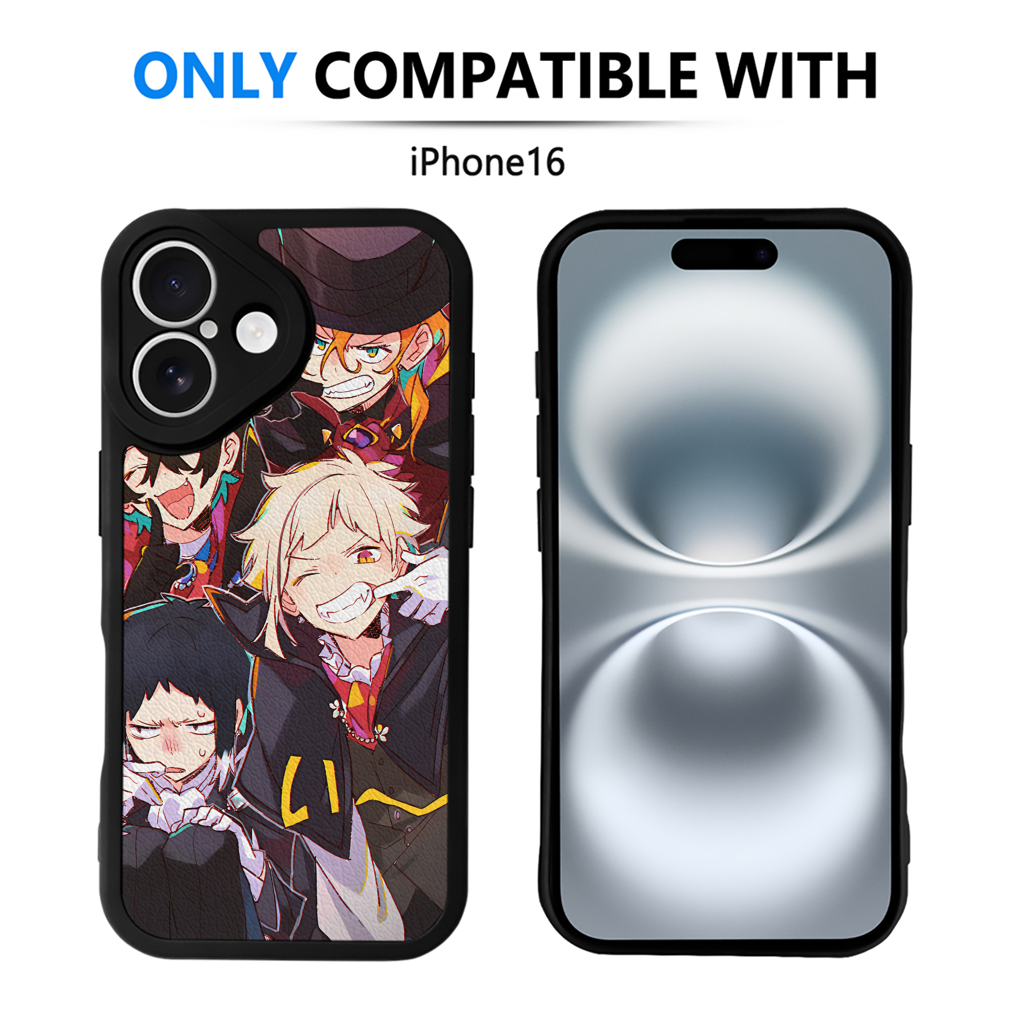 （画像用） 文豪ストレイドッグス Bungo Stray Dogs 【iPhone 16シリーズ対応】シリコンスマホケース（レザー調） 材質：シリコン